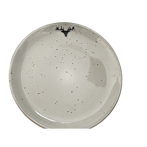 Pottery Barn Set of 4 Rustic Reindeer Salad Plates 9 1/4" - Picture 9 of 14